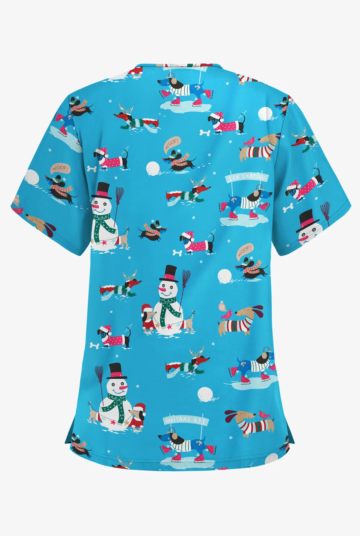 Butter-Soft Holiday Fun Turquoise Women's 3-Pocket V-Neck Print Scrub Top Butter-Soft Holiday Fun Turquoise Women's 3-Pocket V-Neck Print Scrub Top -Cherokee Shop H61HDT 2
