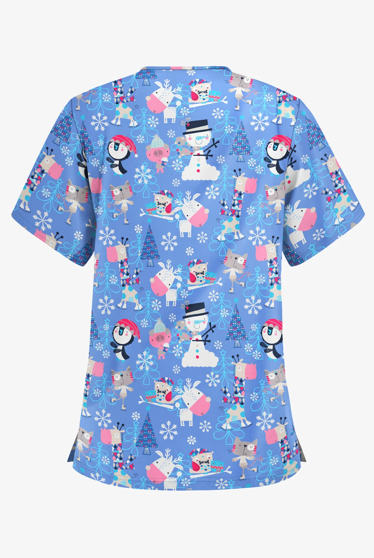 Butter-Soft Holiday Party Ceil Women's 3-Pocket V-Neck Print Scrub Top Butter-Soft Holiday Party Ceil Women's 3-Pocket V-Neck Print Scrub Top -Cherokee Shop H61HPC 2