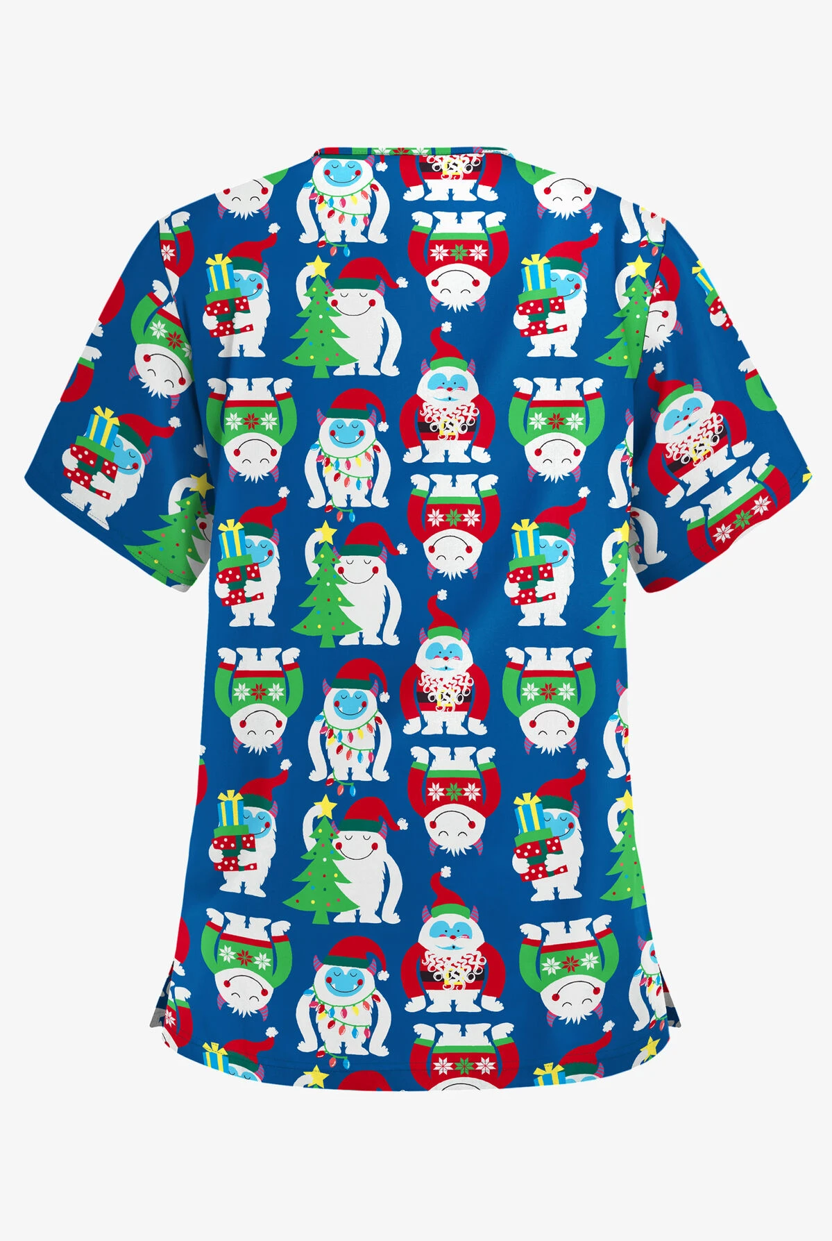 Butter-Soft Happy Monsters Royal Women's 3-Pocket V-Neck Print Scrub Top Butter-Soft Happy Monsters Royal Women's 3-Pocket V-Neck Print Scrub Top -Cherokee Shop H61HPM 2