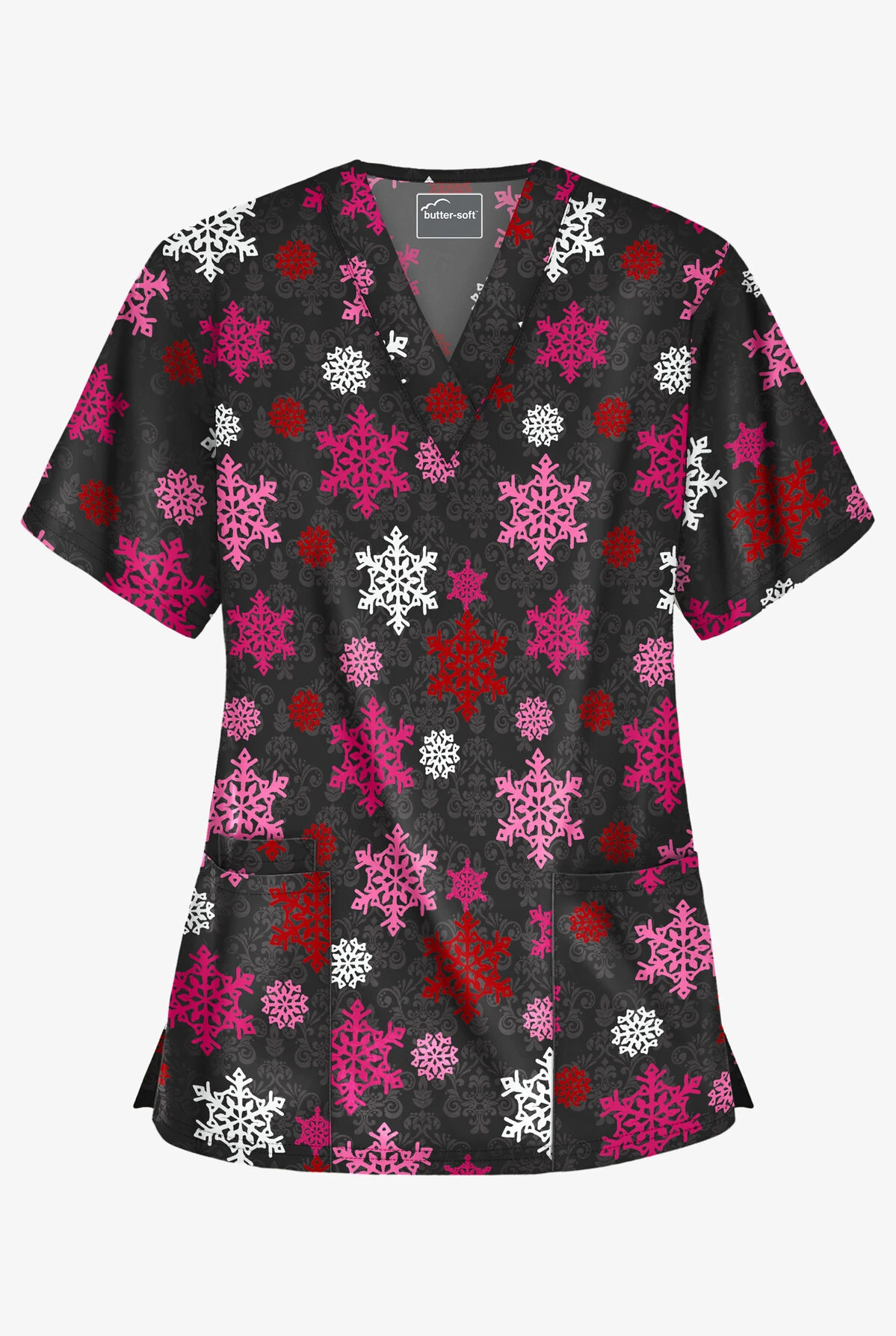 Butter-Soft Morning Snow Women's 3-Pocket V-Neck Print Scrub Top Butter-Soft Morning Snow Women's 3-Pocket V-Neck Print Scrub Top -Cherokee Shop H61MNB 1