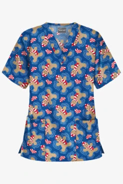 Butter-Soft Cookie Angel Royal Women's 2-Pocket Relaxed Fit V-Neck Print Scrub Top