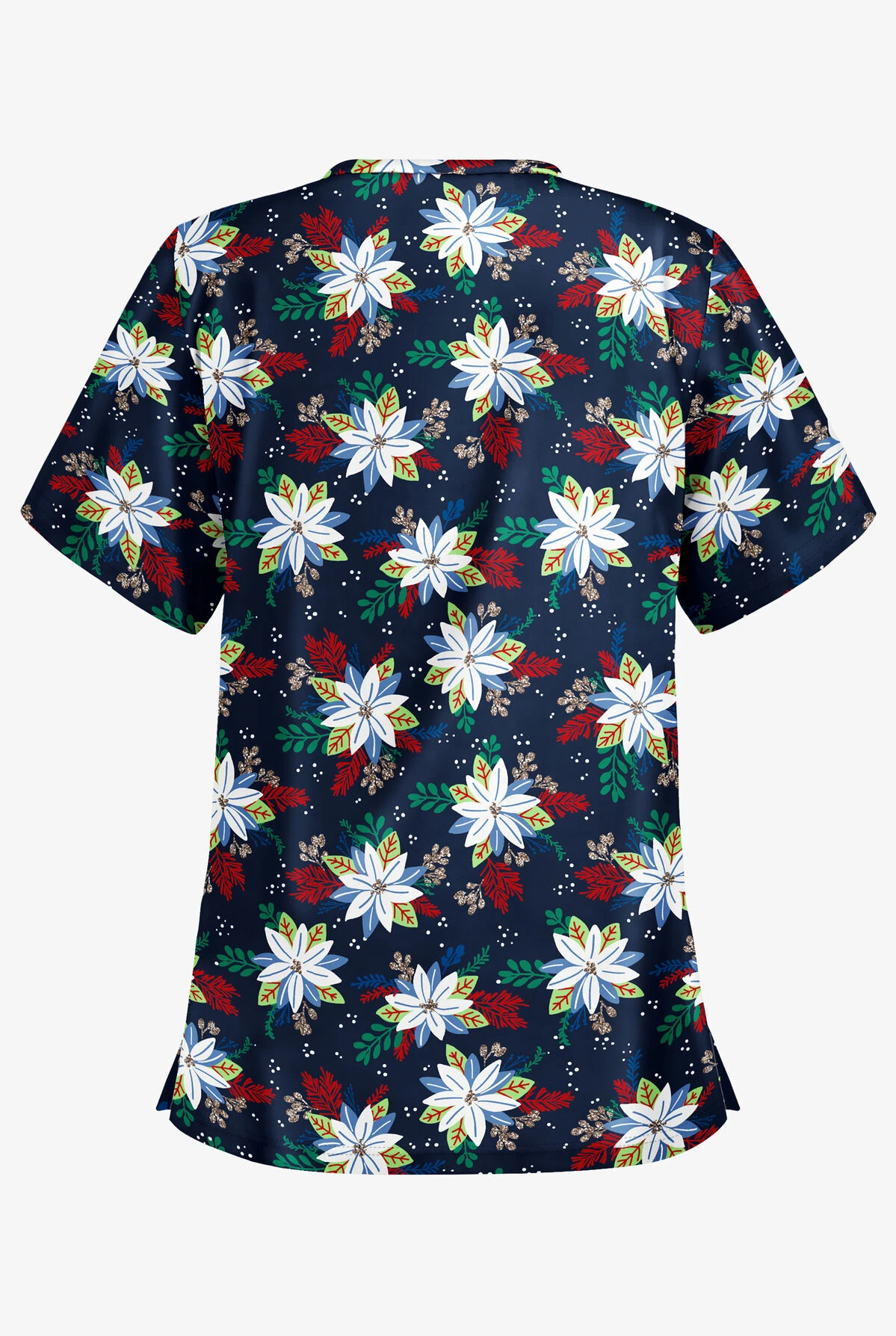 Butter-Soft Winter Floral Navy Women's 2-Pocket Relaxed Fit V-Neck Print Scrub Top Butter-Soft Winter Floral Navy Women's 2-Pocket Relaxed Fit V-Neck Print Scrub Top -Cherokee Shop H62WFNV 2