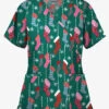 Butter-Soft Waiting For Santa Hunter Women's 2-Pocket Mock Wrap Print Scrub Top