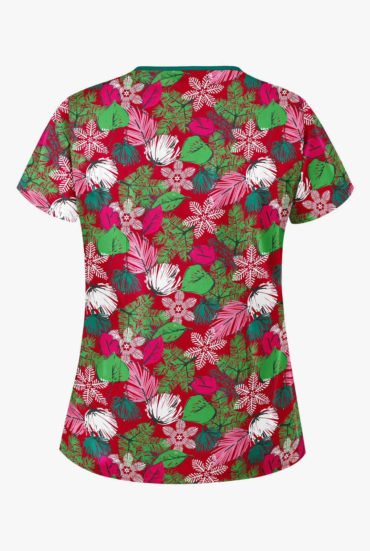 Butter-Soft Christmas Frost Red Women's 4-Pocket Princess Seam Print Scrub Top Butter-Soft Christmas Frost Red Women's 4-Pocket Princess Seam Print Scrub Top -Cherokee Shop H864CRR 2