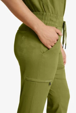 Healing Hands Limited Edition Tate Alligator Print Women's 5-Pocket STRETCH Jogger Scrub Pants -Cherokee Shop HE201 092823 CYGRE 3 HV