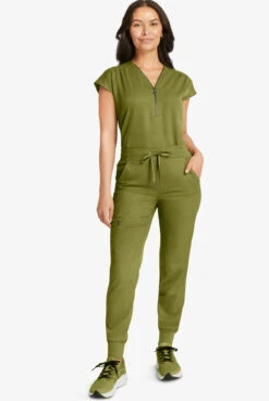 Healing Hands Limited Edition Tate Alligator Print Women's 5-Pocket STRETCH Jogger Scrub Pants -Cherokee Shop HE201 092823 CYGRE 4