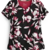 Healing Hands Premiere Isabel Exquisite Floral Women's 2-Pocket V-Neck Print Scrub Top