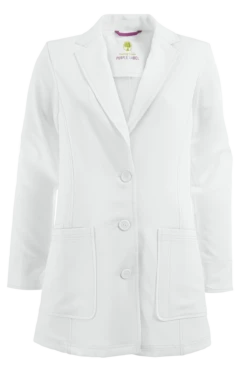 Healing Hands White Coat Minimalist Women's 32" 3-Pocket STRETCH Lab Coat