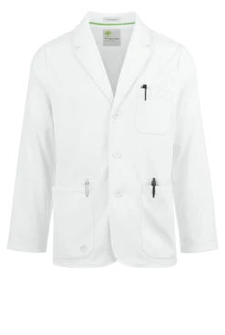 Healing Hands White Coat Minimalist Men's 30 ½" 5-Pocket STRETCH Lab Coat