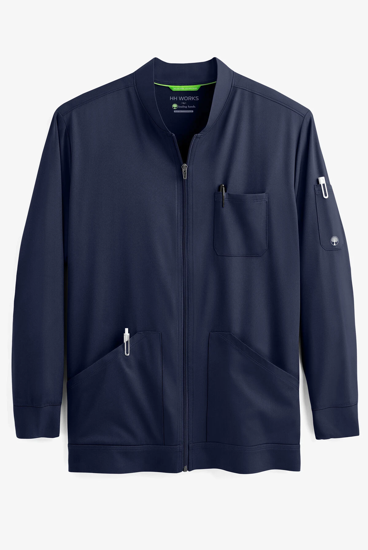 HH Works by Healing Hands Michael Men's 5-Pocket Scrub Jacket HH Works By Healing Hands Michael Men's 5-Pocket Scrub Jacket -Cherokee Shop HE5590 NAVY 1