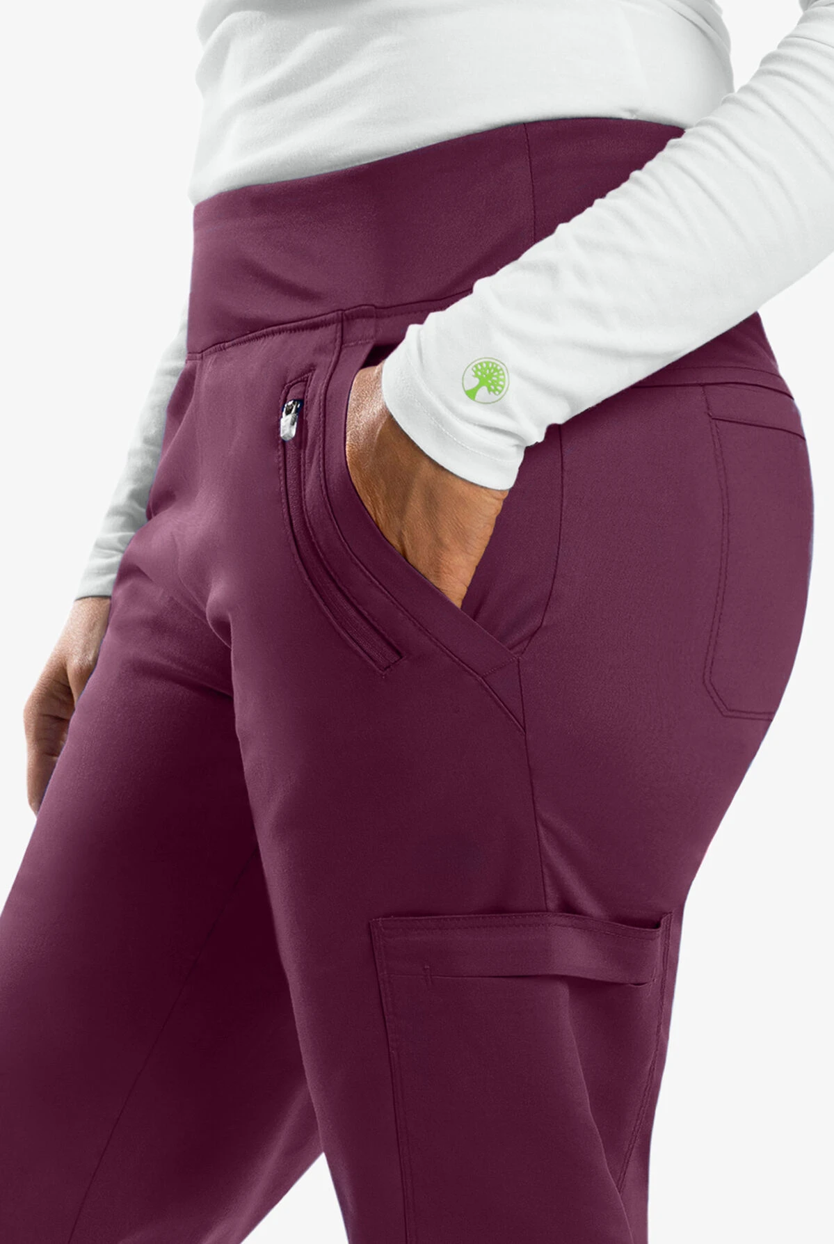 Healing Hands Purple Label Tyra Women's 8-Pocket STRETCH Slim Yoga Scrub Pants Healing Hands Purple Label Tyra Women's 8-Pocket STRETCH Slim Yoga Scrub Pants -Cherokee Shop HE9134 WINE 5