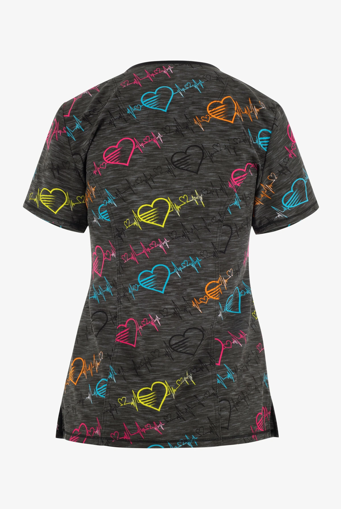 Cherokee Infinity Pop Beats EKG Hearts Women's 3-Pocket STRETCH V-Neck Print Scrub Top Cherokee Infinity Pop Beats EKG Hearts Women's 3-Pocket STRETCH V-Neck Print Scrub Top -Cherokee Shop IN609PBTS 100423 2