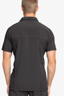 Cherokee Infinity Men's 1 Zippered Pocket STRETCH Rib-Knit Polo Scrub Top 2 Cherokee Infinity Men's 1 Zippered Pocket STRETCH Rib-Knit Polo Scrub Top -Cherokee Shop IN825 PEWTE 3