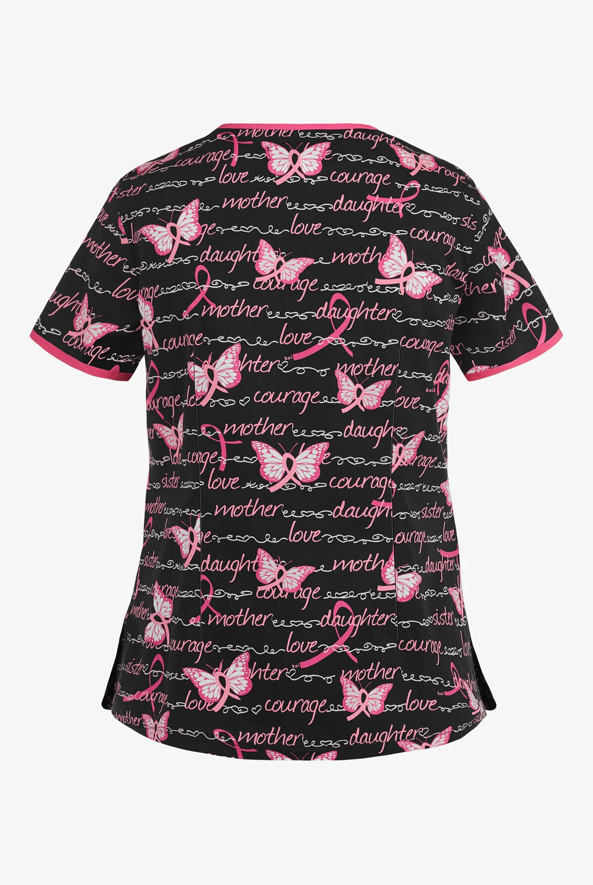 koi Butterfly & Words Fashion Eve Women's 2-Pocket Y-Neck Print Scrub Top Koi Butterfly & Words Fashion Eve Women's 2-Pocket Y-Neck Print Scrub Top -Cherokee Shop K1007BAW 2