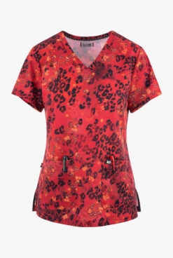 Koi Next Gen Crimson Animal Women's 2-Pocket STRETCH V-Neck Print Scrub Top