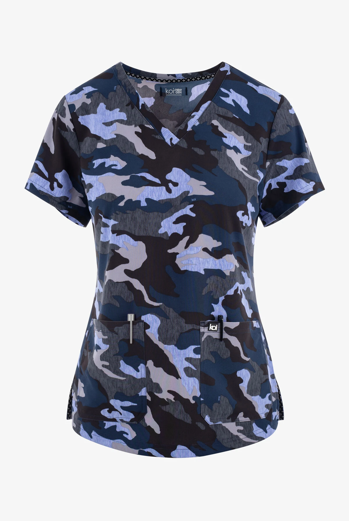 koi Next Gen Heathered Camo Women's 2-Pocket STRETCH V-Neck Print Scrub Top Koi Next Gen Heathered Camo Women's 2-Pocket STRETCH V-Neck Print Scrub Top -Cherokee Shop K1029HTC 100423 1
