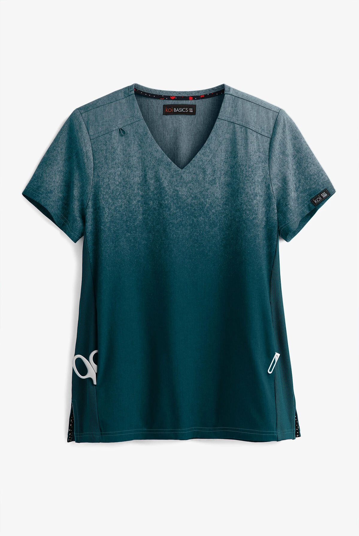 koi Basics Caribbean Heather Ombre Cali Women's 2-Pocket V-Neck Print Scrub Top Koi Basics Caribbean Heather Ombre Cali Women's 2-Pocket V-Neck Print Scrub Top -Cherokee Shop K1031HCB 1