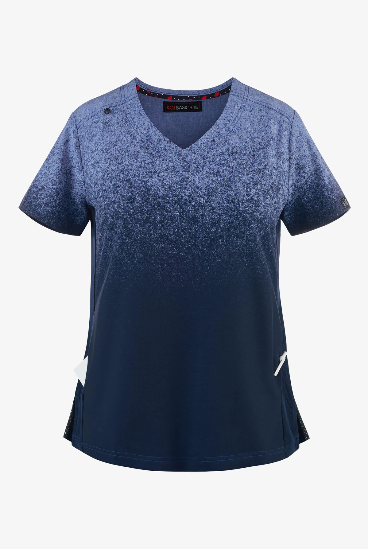 koi Basics Cali Ombre Heather Galaxy/ Navy V Neck Print Scrub Top Koi Basics Cali Ombre Heather Galaxy/ Navy V Neck Print Scrub Top -Cherokee Shop K1031HGA 1