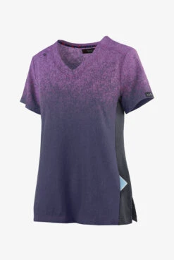 Koi Basics Heather Wisteria/Charcoal Women's 2-Pocket Ombre Print Scrub Top 2 Koi Basics Heather Wisteria/Charcoal Women's 2-Pocket Ombre Print Scrub Top -Cherokee Shop K1031HWI 3