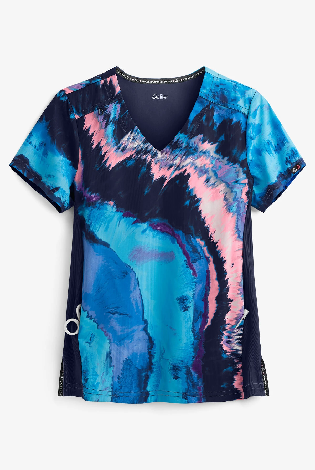 koi Lite™ Reform Blue Marble Women's 2-Pocket V-Neck Print Scrub Top Koi Lite™ Reform Blue Marble Women's 2-Pocket V-Neck Print Scrub Top -Cherokee Shop K1045MBL 1