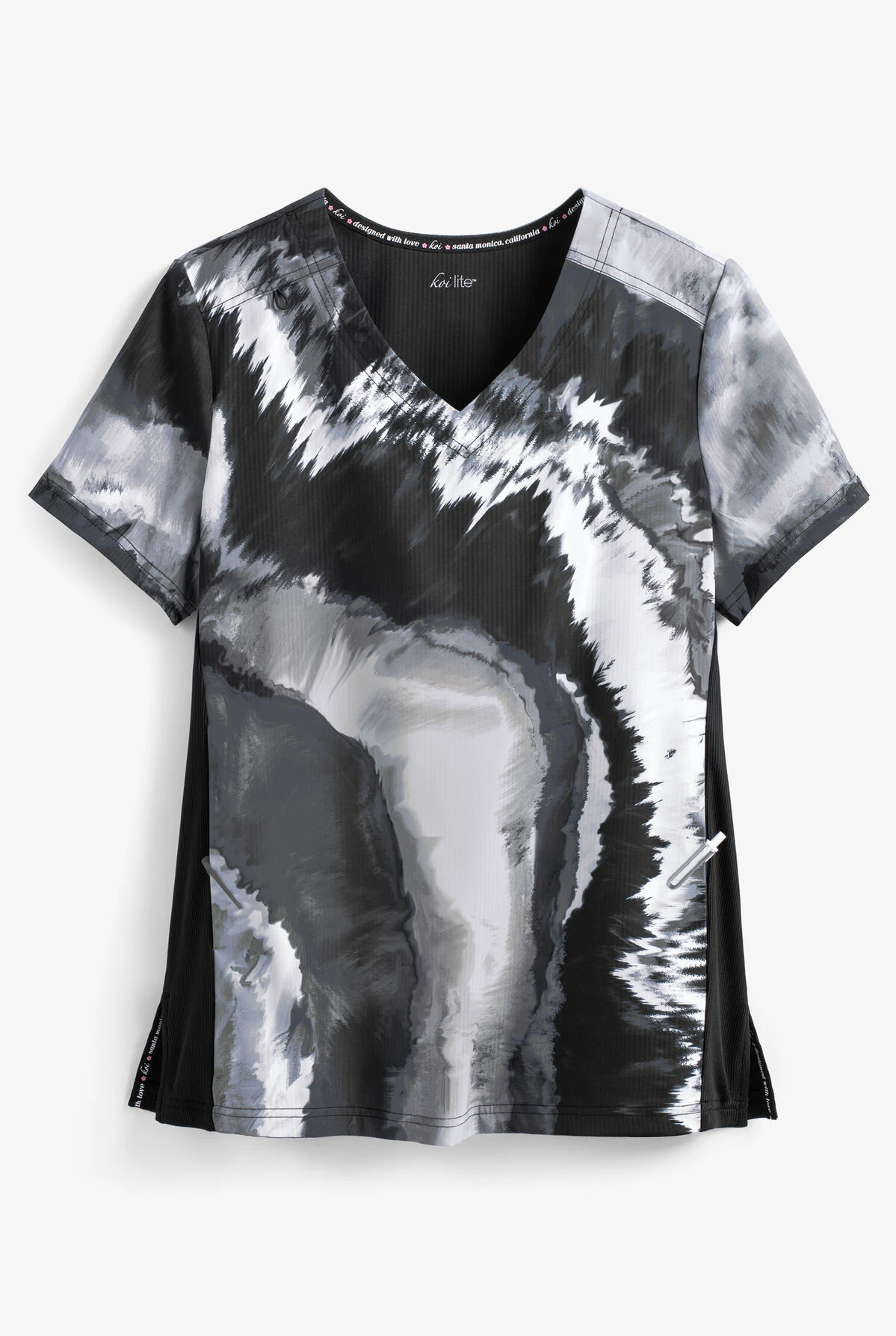 koi Lite™ Platinum Marble Women's 2-Pocket V-Neck Print Scrub Top Koi Lite™ Platinum Marble Women's 2-Pocket V-Neck Print Scrub Top -Cherokee Shop K1045MPT 1