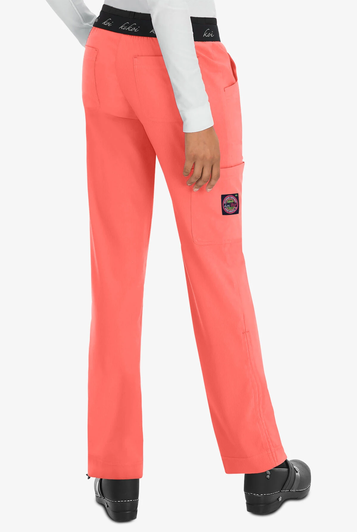 koi Lite™ Spirit Women's 5-Pocket Elastic Waist Slim Fit Scrub Pants Koi Lite™ Spirit Women's 5-Pocket Elastic Waist Slim Fit Scrub Pants -Cherokee Shop K720 CORAL 2