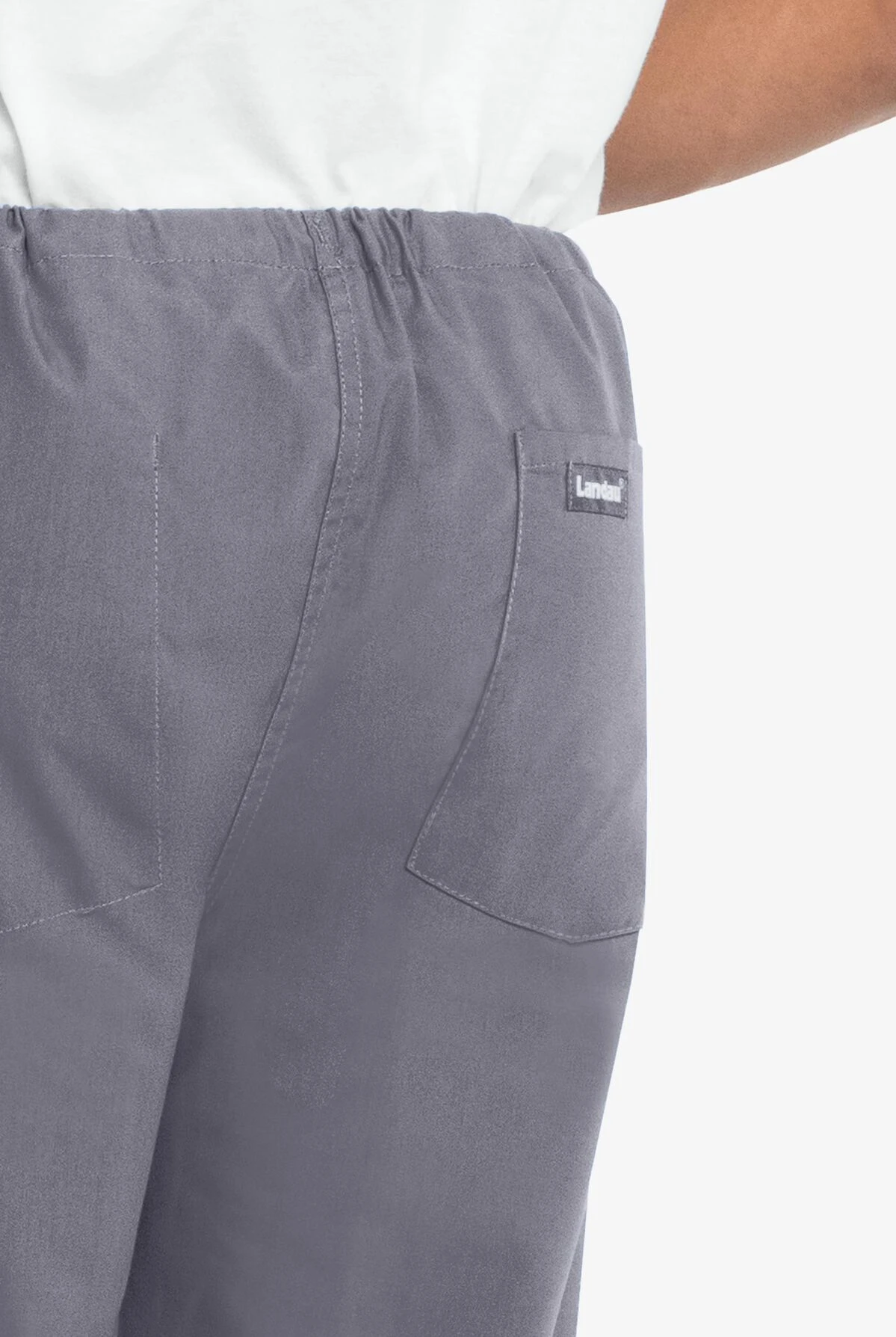 Landau Unisex 1-Pocket Drawstring Scrub Pants - Short Landau Unisex 1-Pocket Drawstring Scrub Pants - Short -Cherokee Shop L7602 STEEL 3