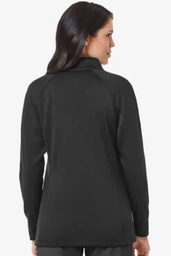 Maevn Blaze Women's 5-Pocket Zip Front Raglan Sleeve Fleece Scrub Jacket 2 Maevn Blaze Women's 5-Pocket Zip Front Raglan Sleeve Fleece Scrub Jacket -Cherokee Shop MA3812 BLACK 3
