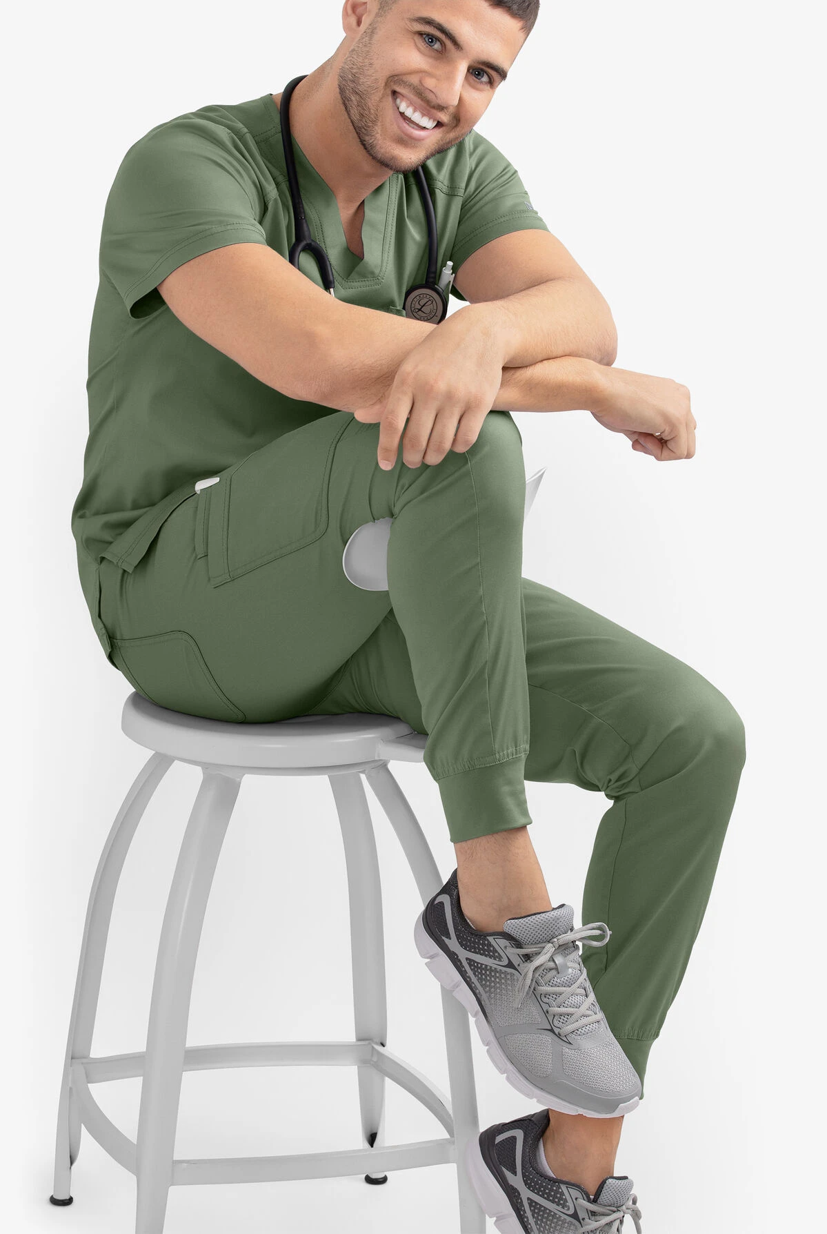 Maevn Matrix Men's 5-Pocket STRETCH Half Elastic Waistband Jogger Scrub Pants Maevn Matrix Men's 5-Pocket STRETCH Half Elastic Waistband Jogger Scrub Pants -Cherokee Shop MA8501 OLIVE 3 HV