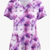 Maevn Mystic Tie Dye Women's 3-Pocket STRETCH V-Neck Print Scrub Top
