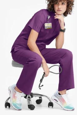 MOVEMENT By Butter-Soft Mira Women's 6-Pocket Wide Leg Scrub Pants 3 MOVEMENT By Butter-Soft Mira Women's 6-Pocket Wide Leg Scrub Pants -Cherokee Shop MBS265 EGGPL 4