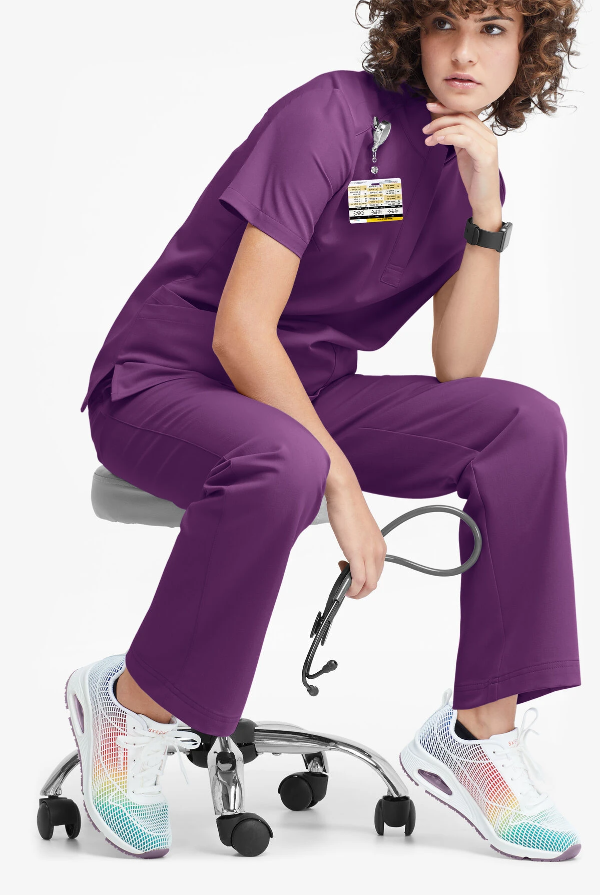 MOVEMENT by Butter-Soft Mira Women's 6-Pocket Wide Leg Scrub Pants MOVEMENT By Butter-Soft Mira Women's 6-Pocket Wide Leg Scrub Pants -Cherokee Shop MBS265 EGGPL 4