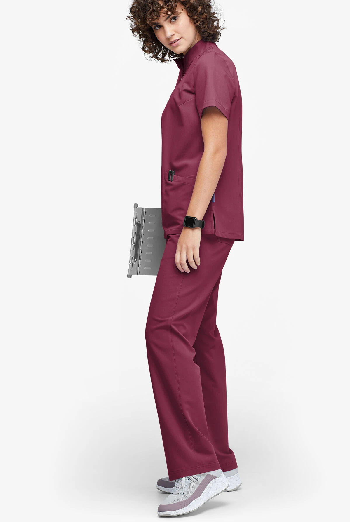 MOVEMENT by Butter-Soft Mira Women's 6-Pocket Wide Leg Scrub Pants - Petite MOVEMENT By Butter-Soft Mira Women's 6-Pocket Wide Leg Scrub Pants - Petite -Cherokee Shop MBS265 WINE 2 HV