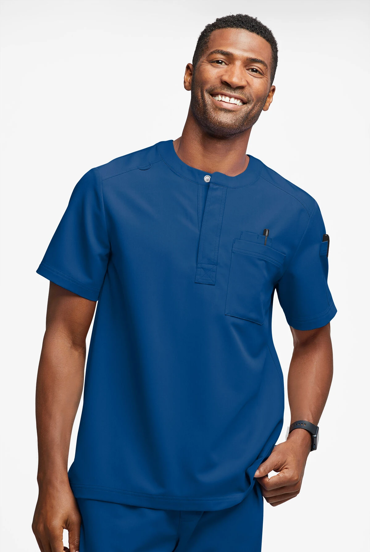 MOVEMENT by Butter-Soft Eclipse Men's 4-Pocket Short Sleeve Henley Scrub Top MOVEMENT By Butter-Soft Eclipse Men's 4-Pocket Short Sleeve Henley Scrub Top -Cherokee Shop MBS366 ROYAL 2 HV