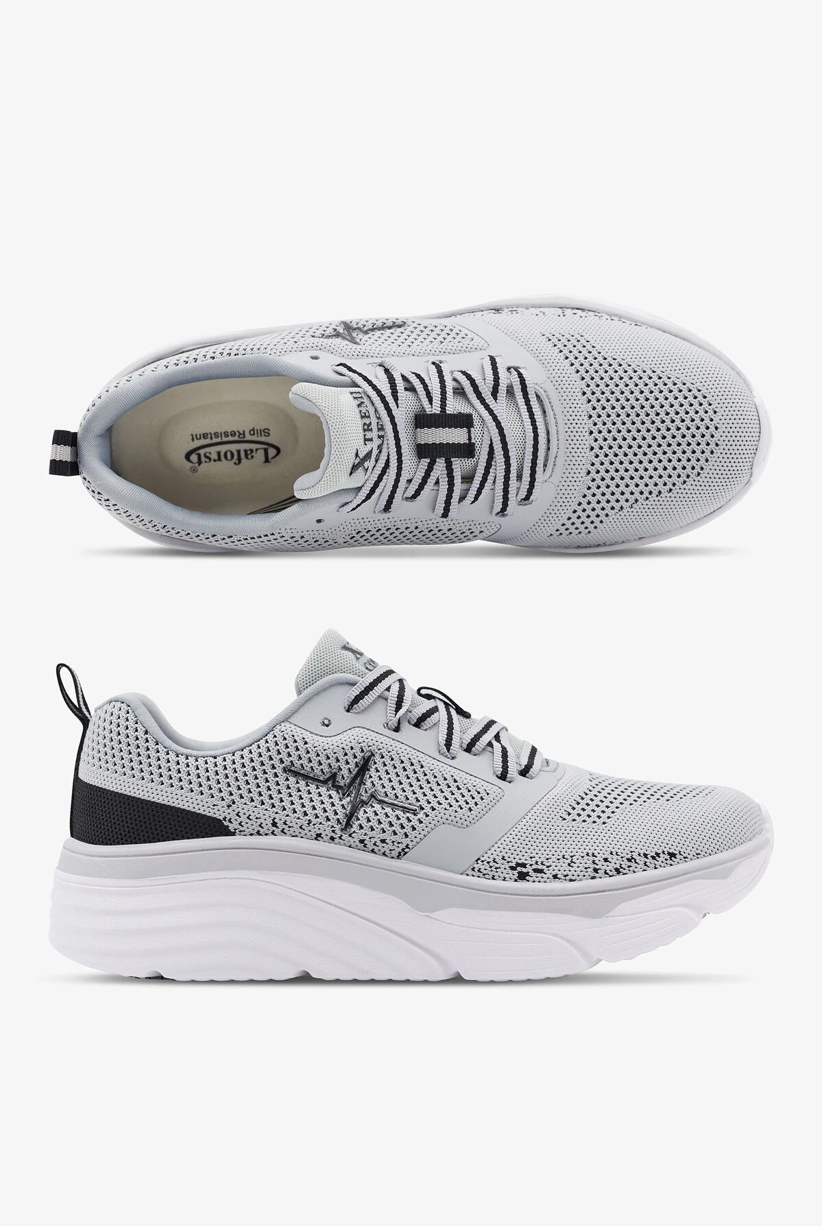 LaForst Men's Extreme Comfort Heart Beat Gray Athletic Lace Up Nursing Shoes LaForst Men's Extreme Comfort Heart Beat Gray Athletic Lace Up Nursing Shoes -Cherokee Shop MEXTHBGR 1