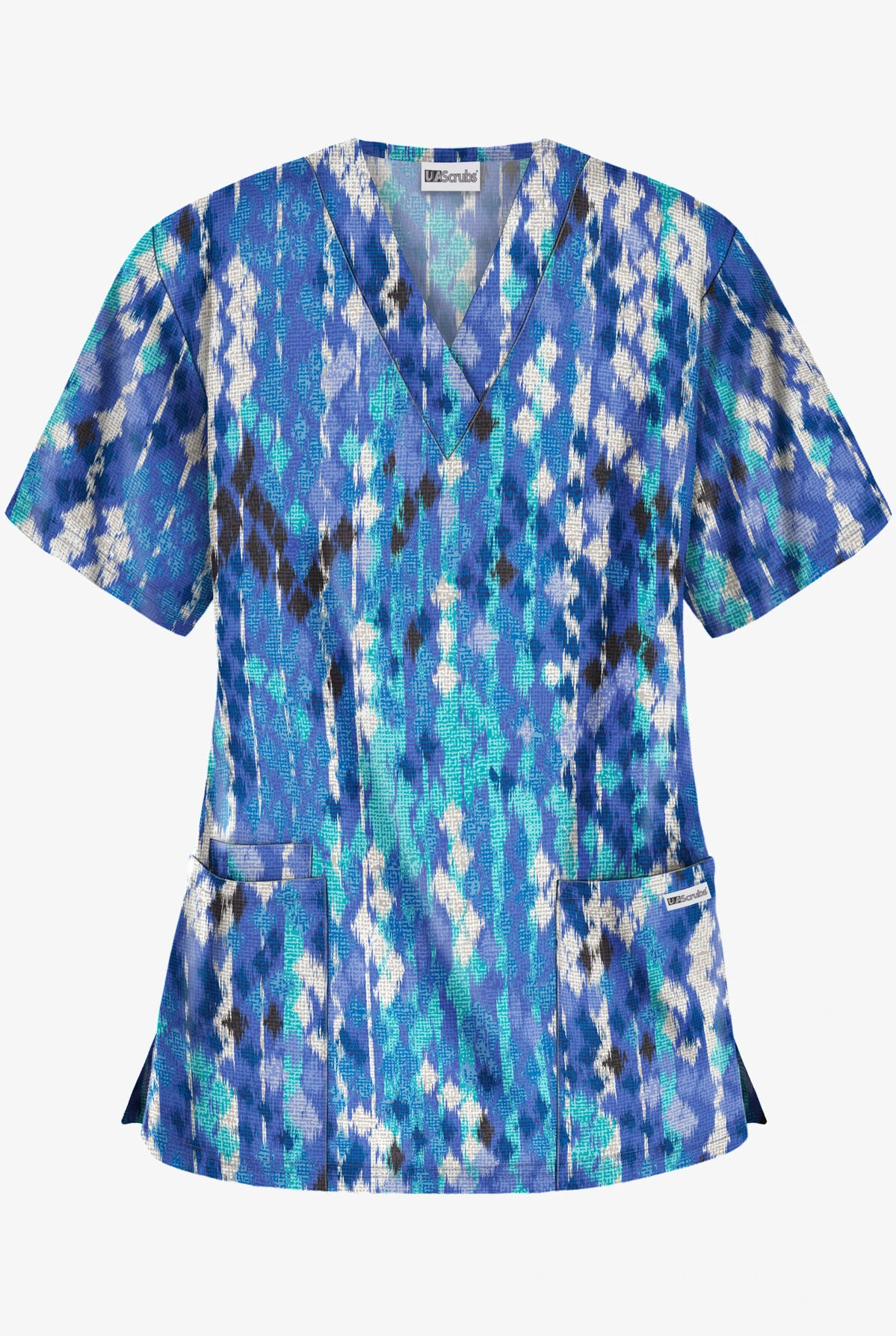 UA Best Buy Antik Ikat Royal Women's 3-Pocket V-Neck Print Scrub Top UA Best Buy Antik Ikat Royal Women's 3-Pocket V-Neck Print Scrub Top -Cherokee Shop PC61AIR 1