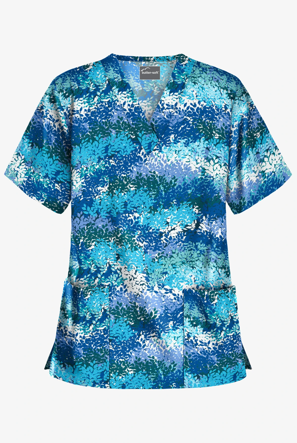 Butter-Soft Autumn Time Royal Women's 2-Pocket V-Neck Print Scrub Top Butter-Soft Autumn Time Royal Women's 2-Pocket V-Neck Print Scrub Top -Cherokee Shop PC62ATRL 1