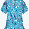 UA Butter-Soft Unicorn Adventure Turquoise Women's 2-Pocket V-Neck Print Scrub Top
