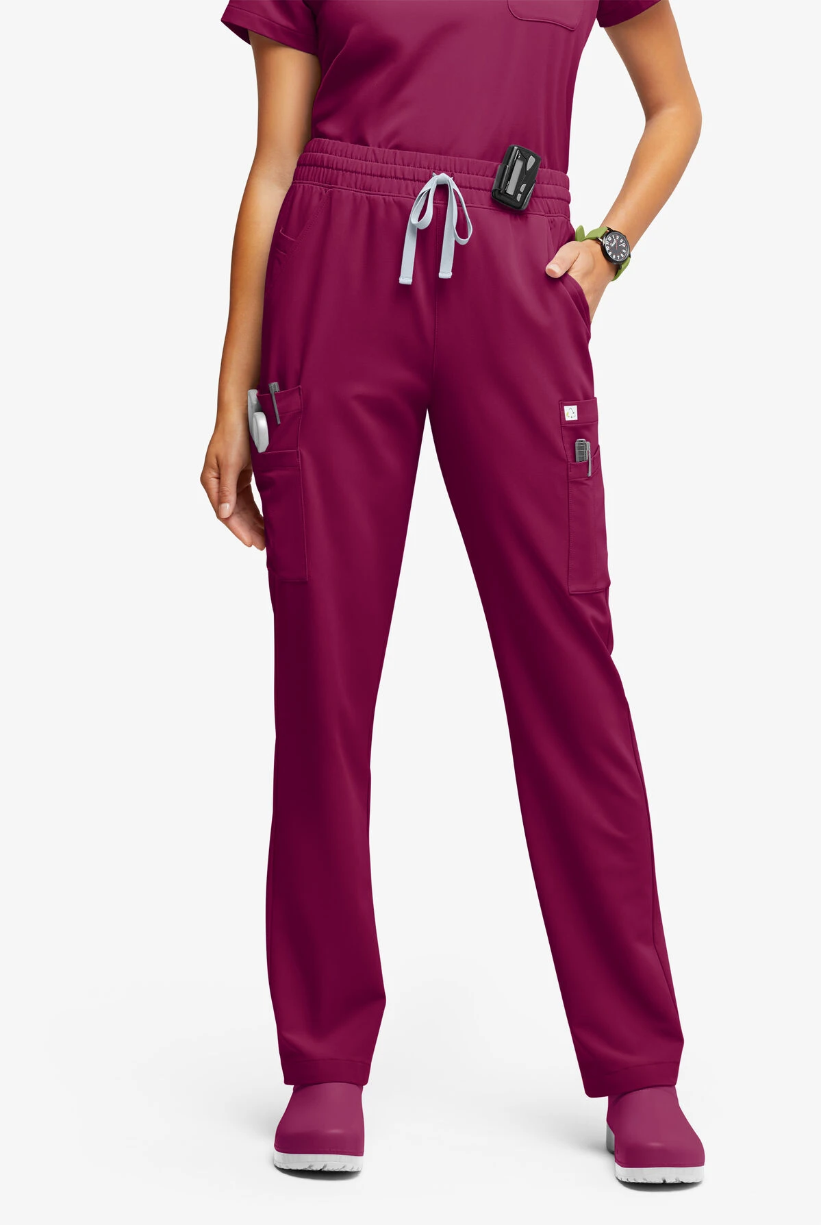ReSurge Topaz Women's 11-Pocket Drawstring Scrub Pants ReSurge Topaz Women's 11-Pocket Drawstring Scrub Pants -Cherokee Shop RE5514 092023 WINE 1 S