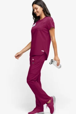 ReSurge Topaz Women's 11-Pocket Drawstring Scrub Pants 3 ReSurge Topaz Women's 11-Pocket Drawstring Scrub Pants -Cherokee Shop RE5514 092023 WINE 4