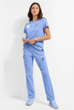 ReSurge Citrine Women's Crew Neck Tuck In / Wear Out Scrub Top -Cherokee Shop RE5541 092023 CEIL 4