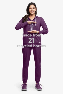 ReSurge Jasper Women's 4-Pocket Long Sleeve Pullover Hoodie -Cherokee Shop RE5627 092023 EGGPL 5