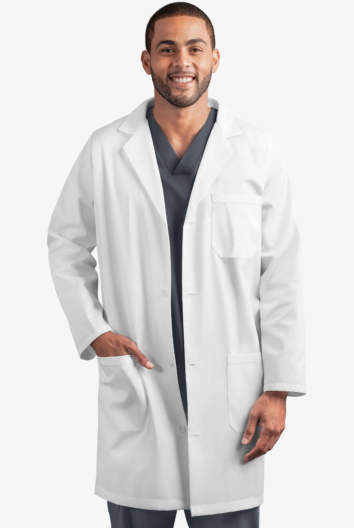 Strictly Scrubs Men's 3/4 Length Lab Coat Strictly Scrubs Men's 3/4 Length Lab Coat -Cherokee Shop SS17242 WHITE 1