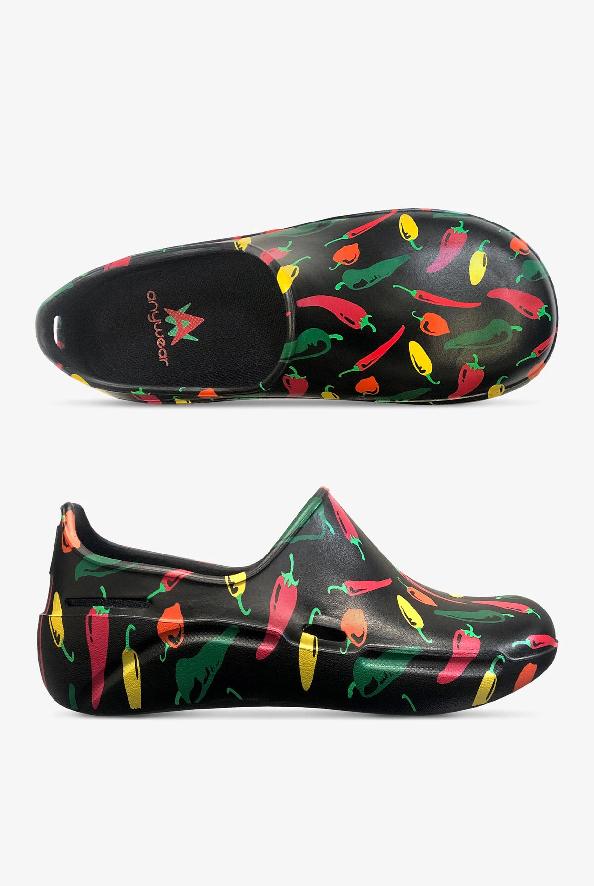 Anywear Unisex Streak Hot Peppas Slip On Shoes Anywear Unisex Streak Hot Peppas Slip On Shoes -Cherokee Shop STRHTPPA BLACK 1 S