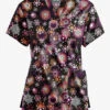 Butter-Soft Dazzling Snowflakes Women’s 4-Pocket V Notch-Neck Printed Scrub Top