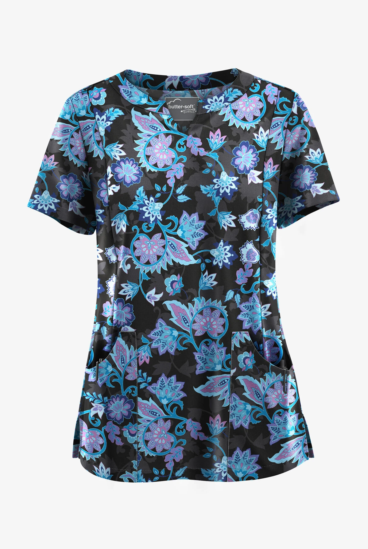 UA Butter-Soft STRETCH Jacobean Spring Women’s 4-Pocket Notch-Neck Printed Scrub Top UA Butter-Soft STRETCH Jacobean Spring Women’s 4-Pocket Notch-Neck Printed Scrub Top -Cherokee Shop TS4244JSBL 1