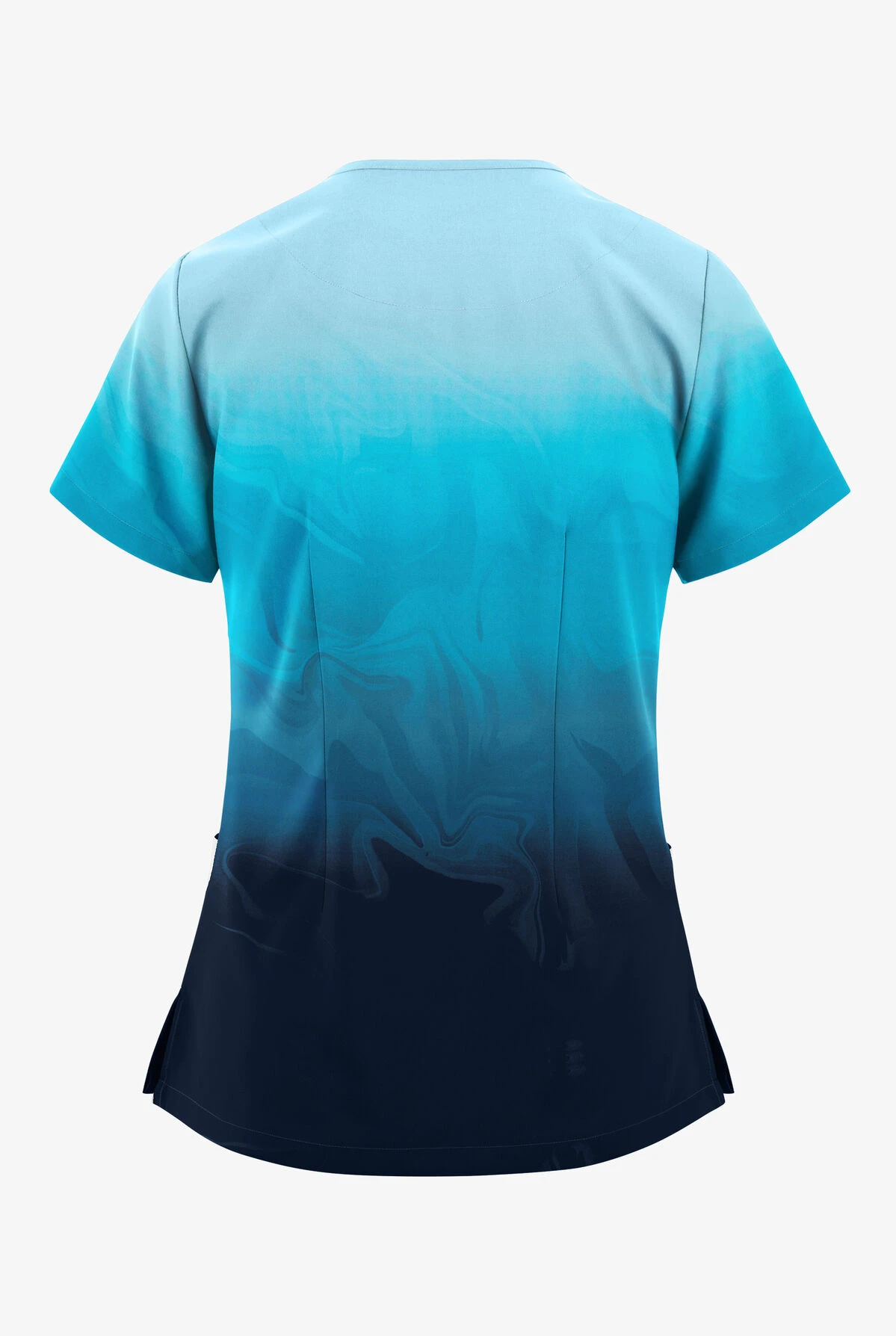 Easy STRETCH By Butter-Soft™ Calming Waves Navy Women's 2-Pocket Mitered V-Neck Printed Scrub Top Easy STRETCH By Butter-Soft™ Calming Waves Navy Women's 2-Pocket Mitered V-Neck Printed Scrub Top -Cherokee Shop TS434CWNY 100523 2