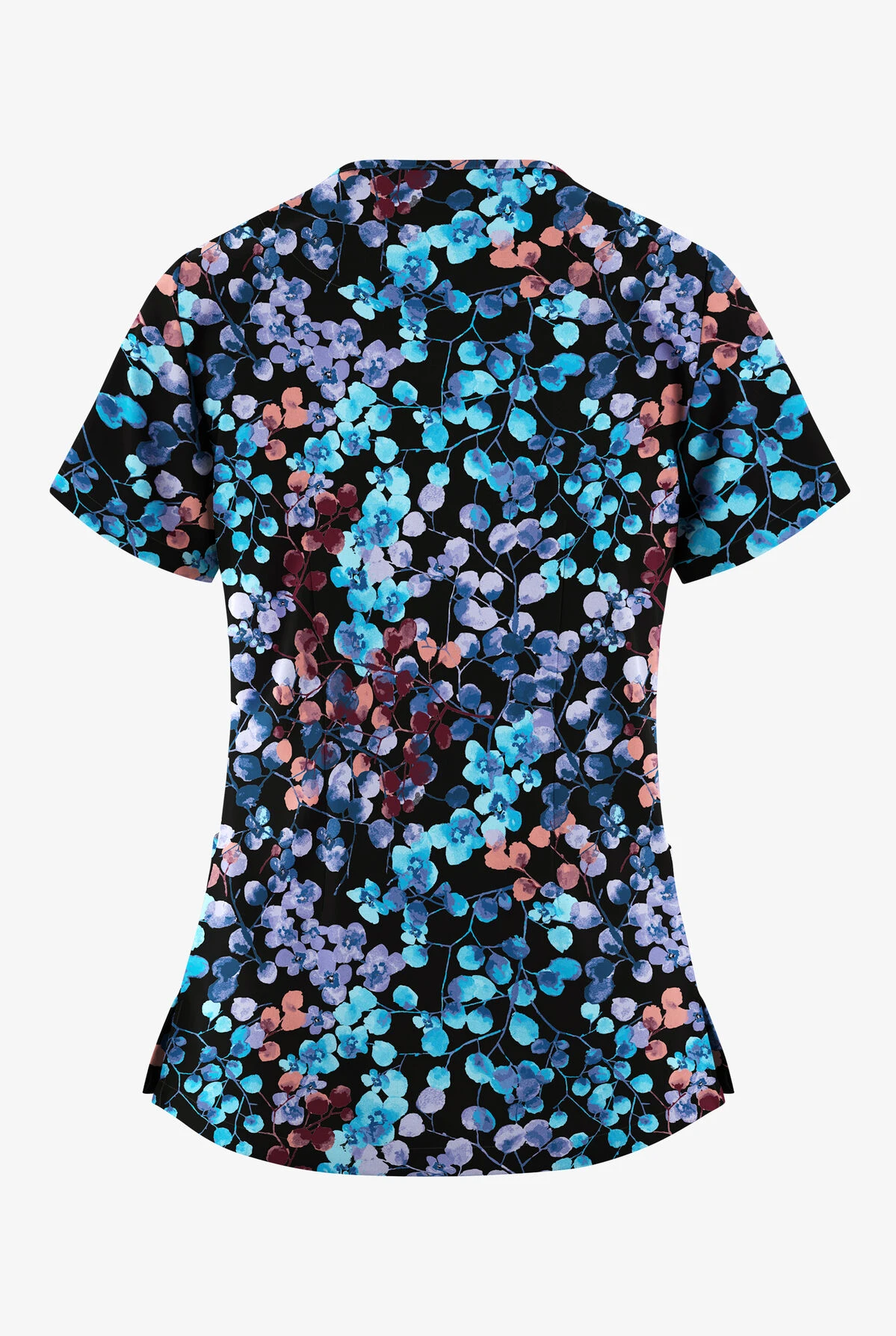 Easy STRETCH By Butter-Soft™ Floral Blossoms Women's 2-Pocket Mitered V-Neck Printed Scrub Top Easy STRETCH By Butter-Soft™ Floral Blossoms Women's 2-Pocket Mitered V-Neck Printed Scrub Top -Cherokee Shop TS434FBBK 100523 2