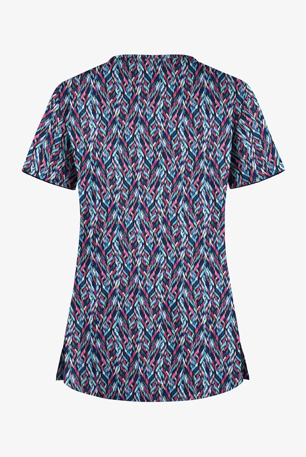 UA Butter-Soft STRETCH Geometric Path Black Printed Women's 1-Pocket V-Neck Tuck-In Scrub Top UA Butter-Soft STRETCH Geometric Path Black Printed Women's 1-Pocket V-Neck Tuck-In Scrub Top -Cherokee Shop TS452GPBL 100323 2