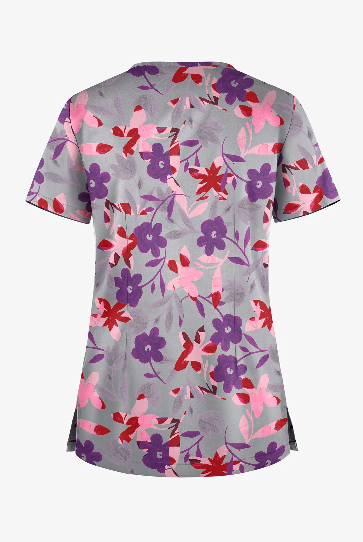 Butter-Soft Matisse Floral Silver Women's 1-Pocket V-Neck Tuck-In Print Scrub Top Butter-Soft Matisse Floral Silver Women's 1-Pocket V-Neck Tuck-In Print Scrub Top -Cherokee Shop TS452MFSL 2